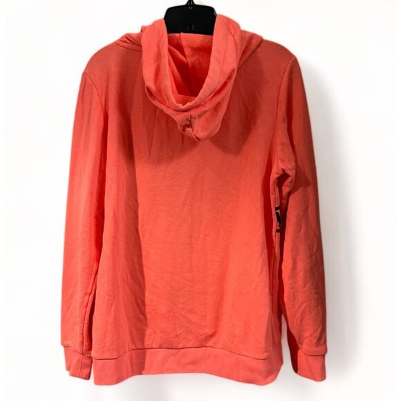 PINK Victoria's Secret Womens Zip-Up Hoodie Coral & Black Medium - Picture 7 of 10